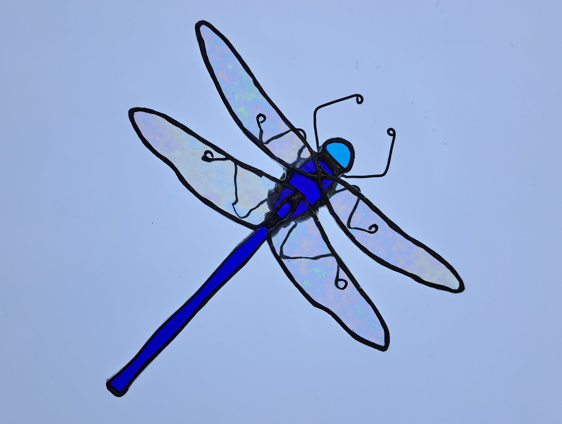Stained Glass Dragonfly Suncatcher Rare Lavender Purple Iridescent 3 D OOAK  Original Design – glassquirks