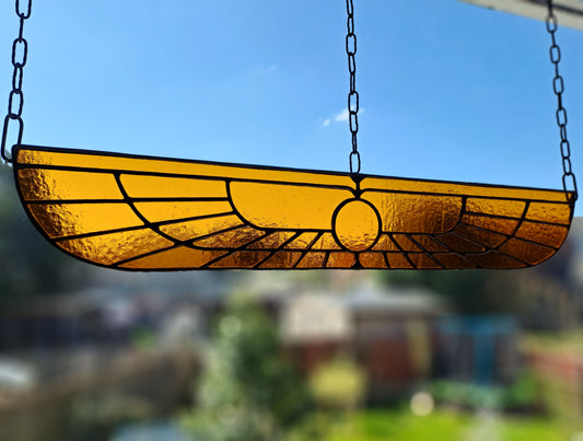 Large Hand Crafted Real Stained Glass Weyland-Yutani Wings Suncatcher Alien Insignia Window Panel - Nostromo - LV426 - Unique Film Inspired